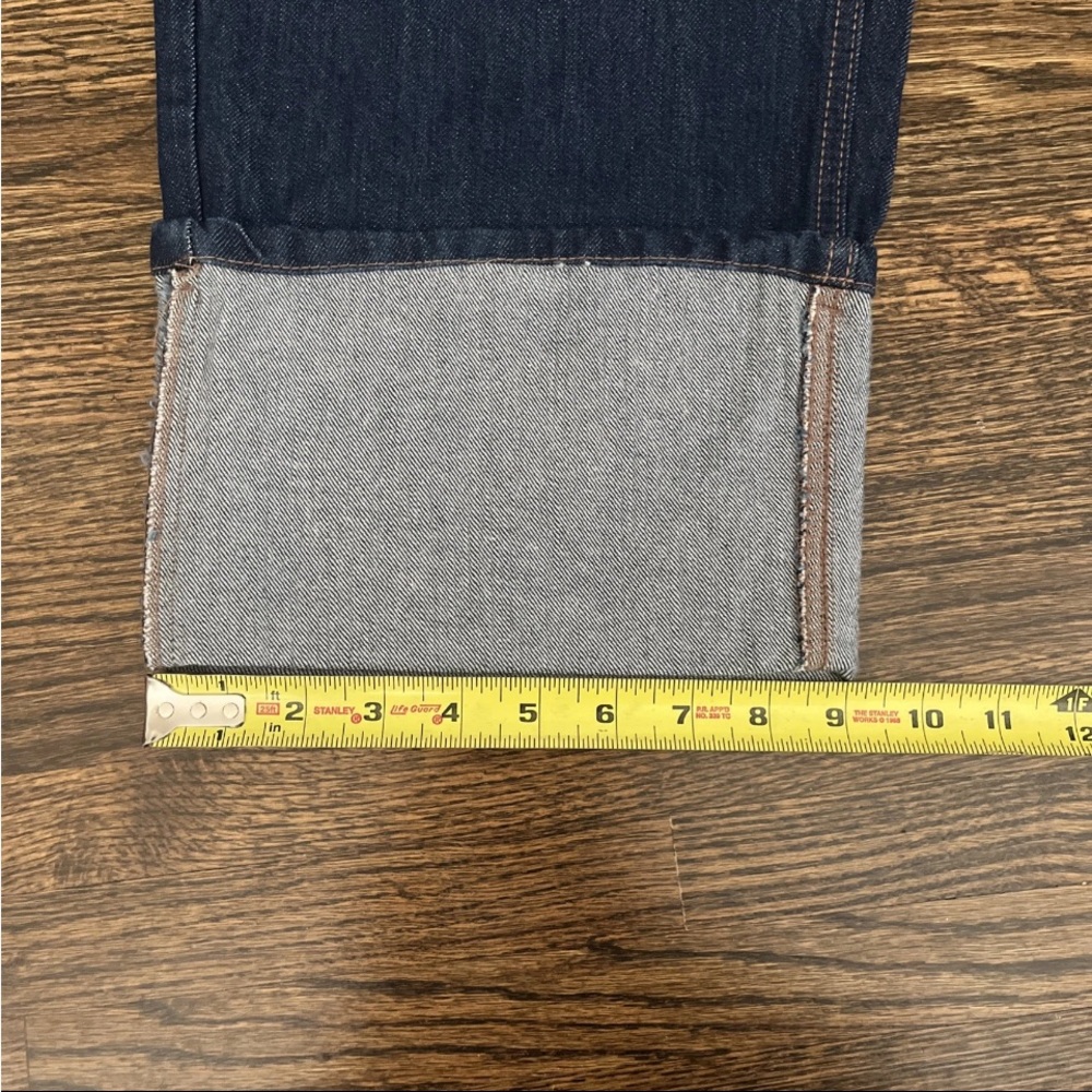 Kate Spade Blue Flare Wide Leg Jeans with Folded Cuff size 8 NWT - Picture 4 of 10